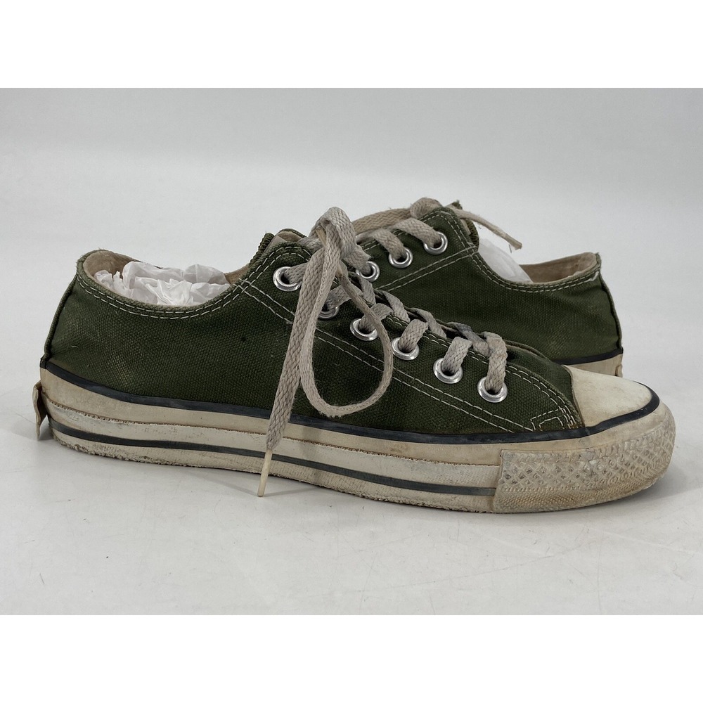 VINTAGE Converse All‎ Star Low Green Canvas Sneakers Adult Unisex M/4.5 W/6.5